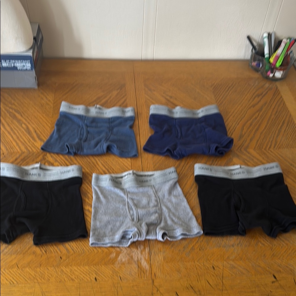 Hanes boys  Boxer Briefs - Blue, Black, Gray
